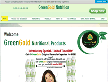 Tablet Screenshot of greengoldnutrition.com